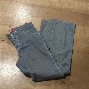 Women’s dickies blue & white striped jeans.